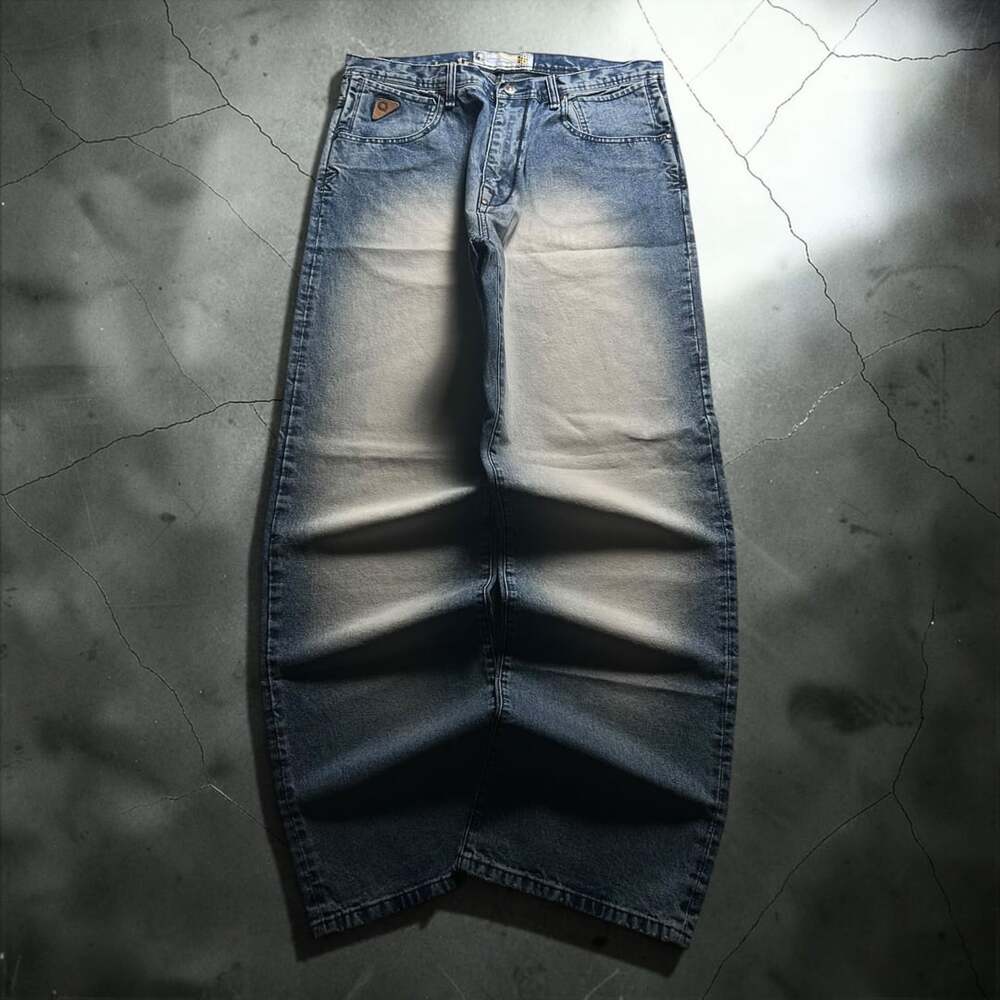 Vintage Akademiks Baggy Denim Jeans Faded Blue Hip Hop Y2K